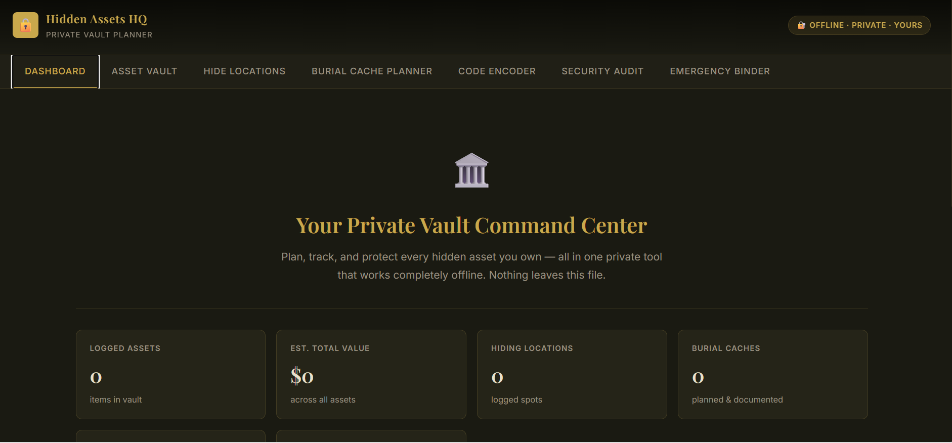 HIDDEN ASSETS VAULT PLANNER