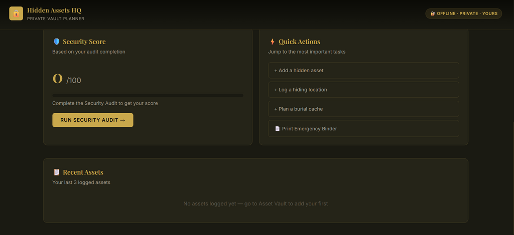 HIDDEN ASSETS VAULT PLANNER