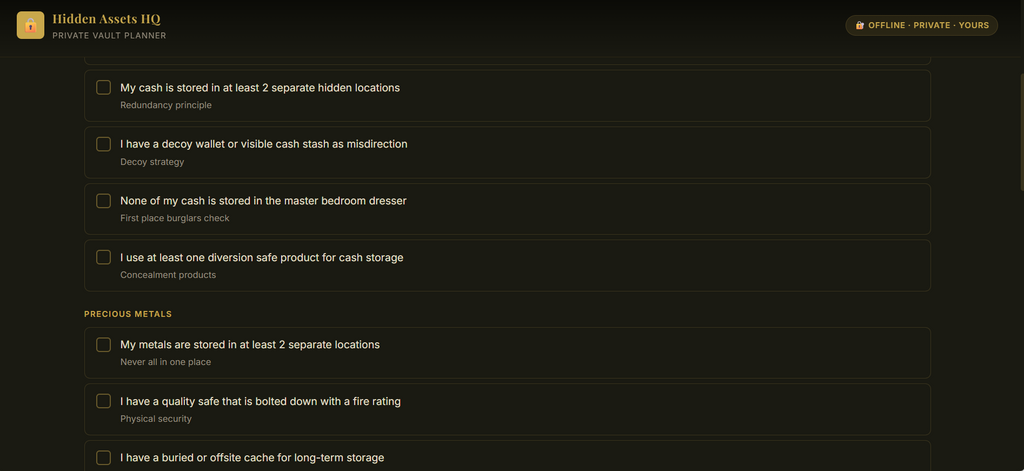 HIDDEN ASSETS VAULT PLANNER