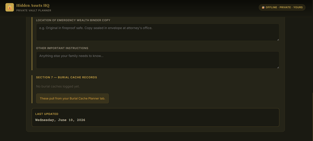 HIDDEN ASSETS VAULT PLANNER